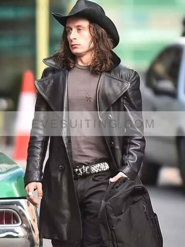 5lbs of Pressure 2024 Rory Culkin Black Leather Coat